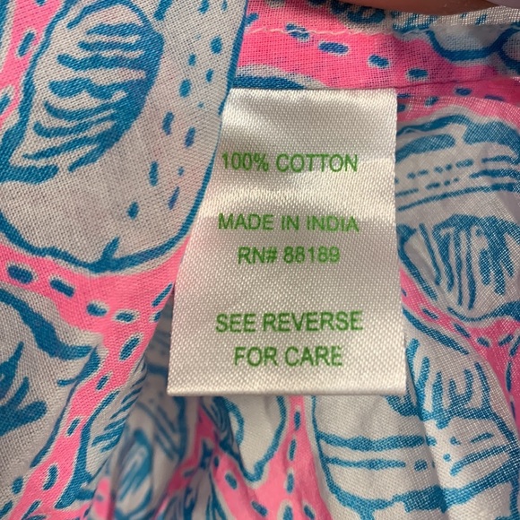 LILLY PULITZER CAPTIVA TUNIC BLOUSE PINK SEASHELLS XS - Picture 6 of 8